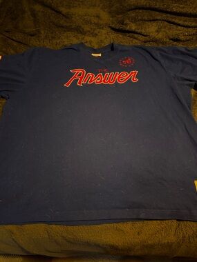 Mitchell & Ness Navy Tee with Red 'Answer' Script
